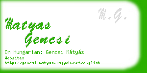 matyas gencsi business card