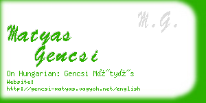 matyas gencsi business card